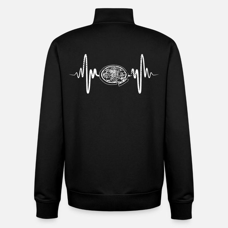 Dessin de pizza - Sweat zippé unisexe en coton bio Stanley/Stella - noir