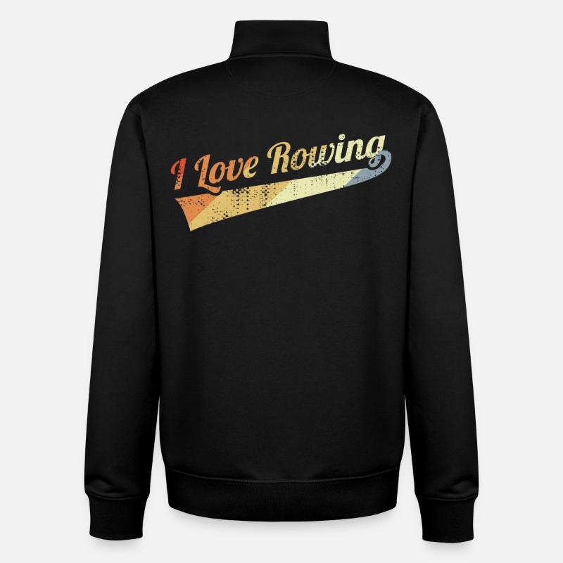 J’aime l’aviron - Sweat zippé unisexe en coton bio Stanley/Stella - noir