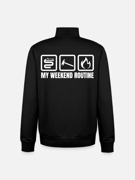 Weekend Routine Fire Brigade - Unisex Organic Zip Sweatshirt by Stanley/Stella - black