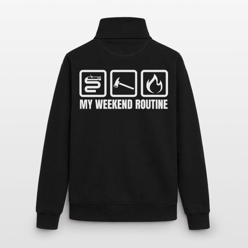 Weekend Routine Fire Brigade Unisex Organic Zip Sweatshirt by Stanley/Stella
