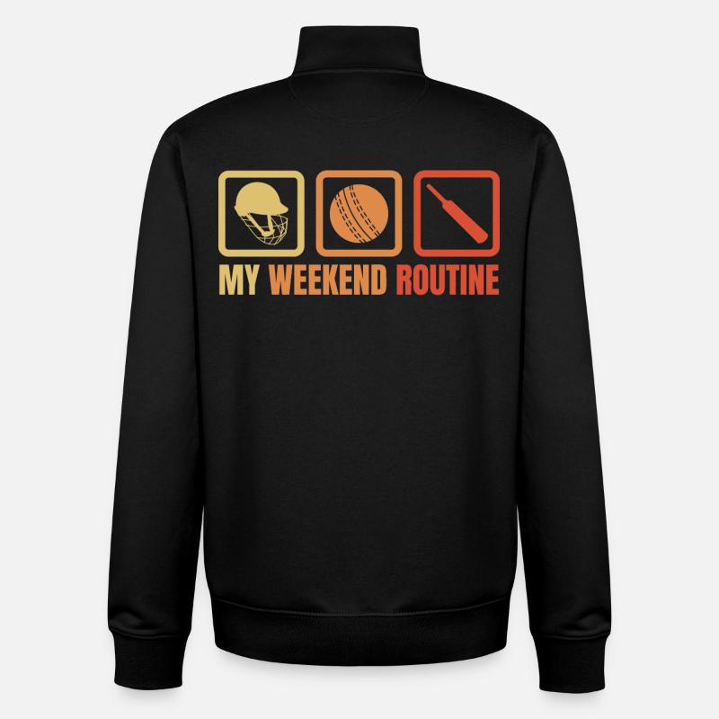 My Weekend Routine - Unisex Organic Zip Sweatshirt by Stanley/Stella - black