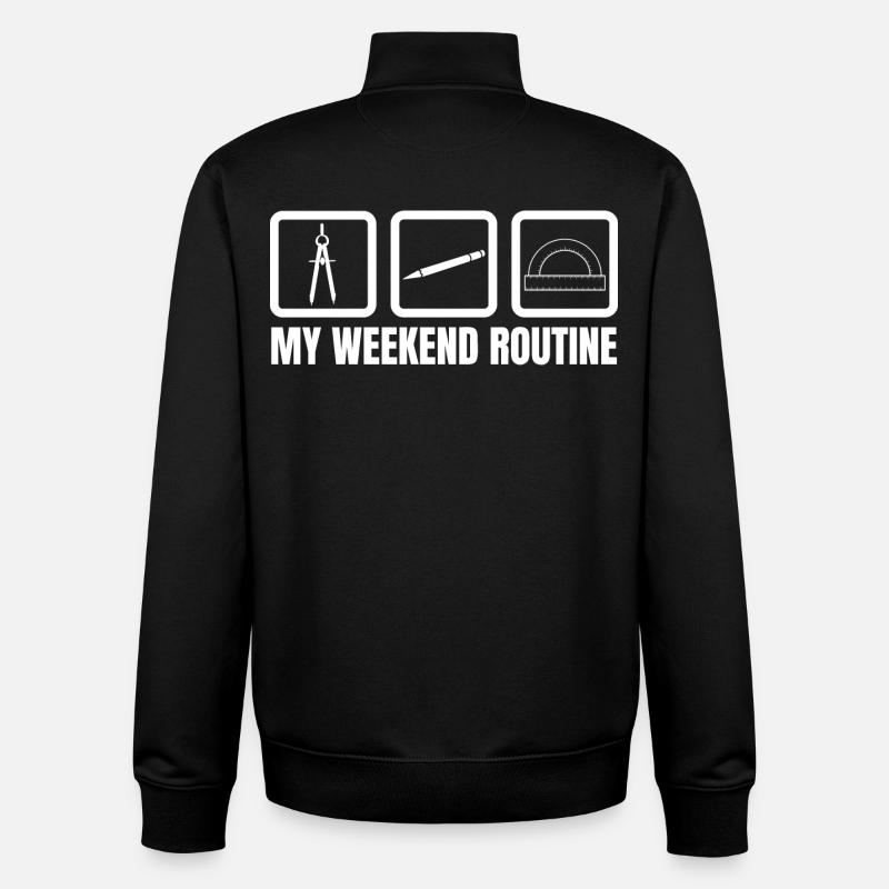 Routine du week-end de l’architecte - Sweat zippé unisexe en coton bio Stanley/Stella - noir