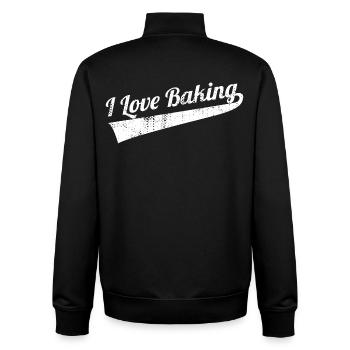 Baking Lover Quote - Unisex Organic Zip Sweatshirt by Stanley/Stella - black - Back - AI Model Male 185 light (185cm)