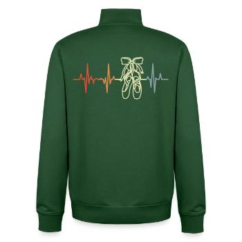 Vintage Ballettschuhe Kardiogramm - Unisex Organic Zip Sweatshirt von Stanley/Stella - Flaschengrün - Hinten - AI Model Male 185 dark (185cm)