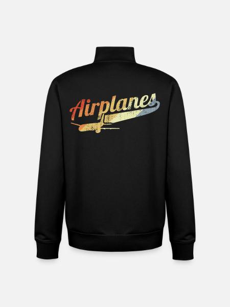 Retro Airplanes - Unisex Organic Zip Sweatshirt by Stanley/Stella - black