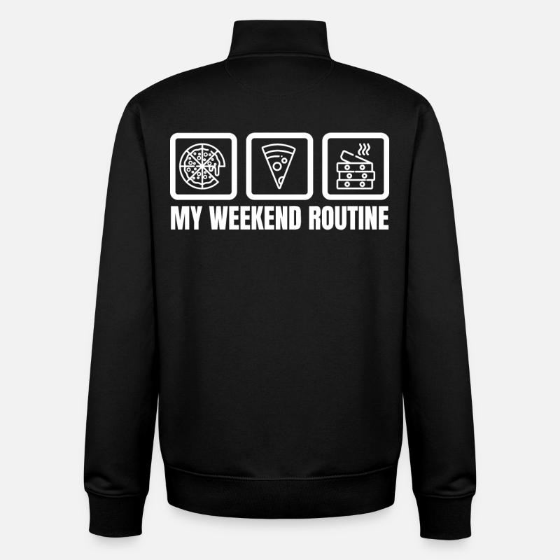 Ma routine du week-end - Sweat zippé unisexe en coton bio Stanley/Stella - noir