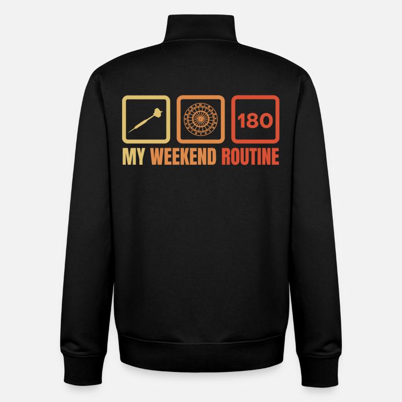 Darts Players Weekend Routine - Unisex Organic Zip Sweatshirt by Stanley/Stella - black
