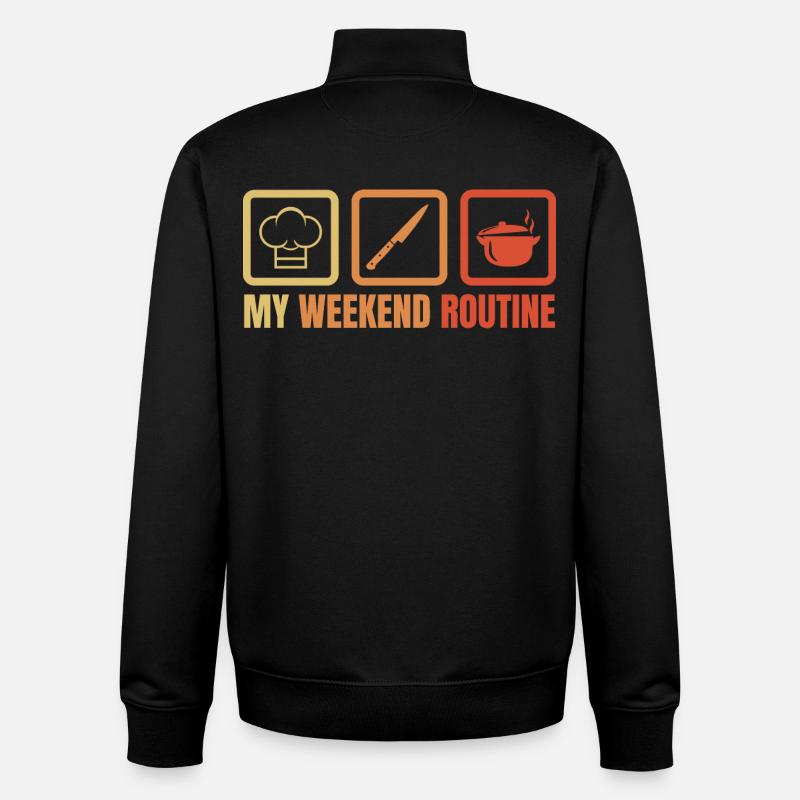 Cuisine du week-end - Sweat zippé unisexe en coton bio Stanley/Stella - noir