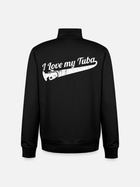 J’adore mon tuba - Sweat zippé unisexe en coton bio Stanley/Stella - noir