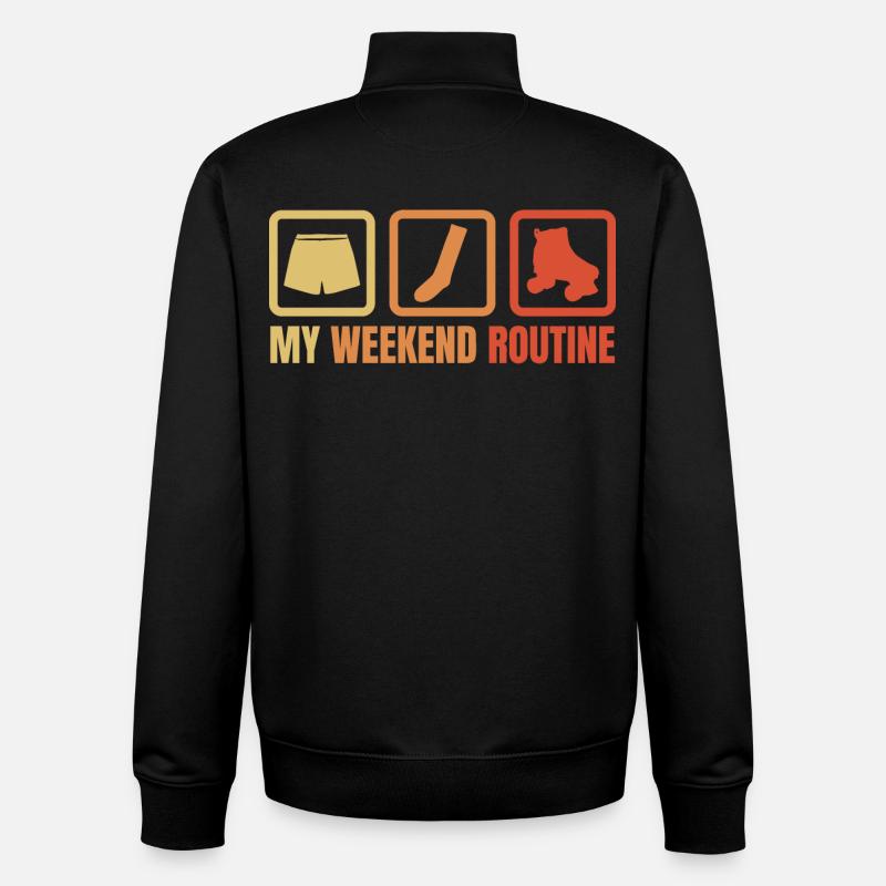 Weekend with roller skates - Unisex Organic Zip Sweatshirt by Stanley/Stella - black