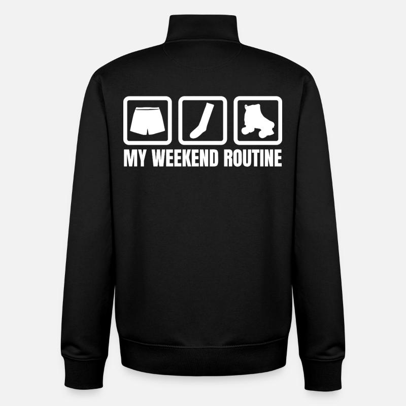 Meine Wochenendroutine - Unisex Organic Zip Sweatshirt von Stanley/Stella - Schwarz