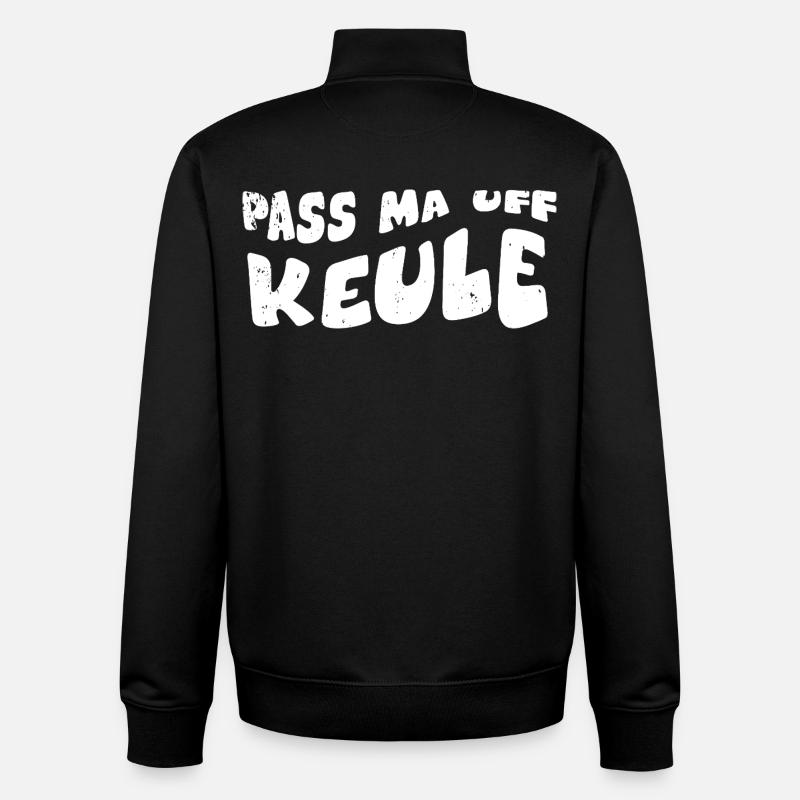 Pass ma auf Keule - Unisex Organic Zip Sweatshirt von Stanley/Stella - Schwarz
