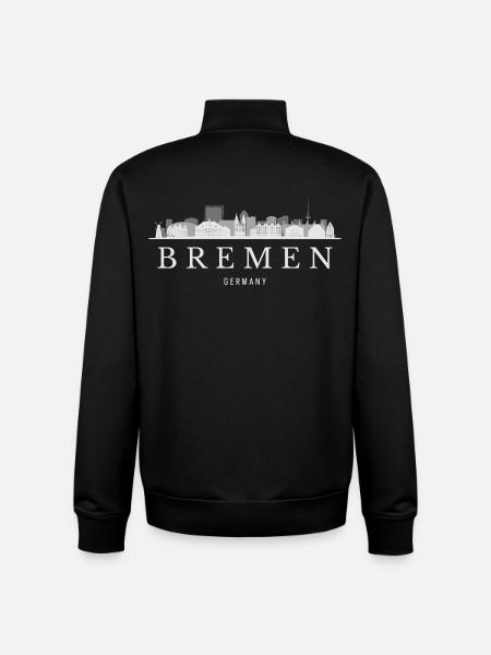 Bremen Skyline, Bremen Germany - Unisex Organic Zip Sweatshirt by Stanley/Stella - black