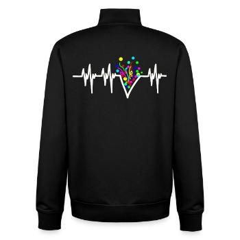 Heartbeat Confetti Carnival Party - Unisex Organic Zip Sweatshirt by Stanley/Stella - black - Back - AI Model Male 185 light (185cm)