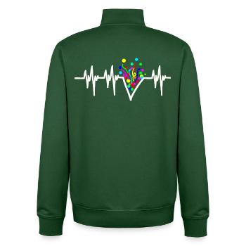 Heartbeat Konfetti Karneval Party - Unisex Organic Zip Sweatshirt von Stanley/Stella - Flaschengrün - Hinten - AI Model Male 185 dark (185cm)