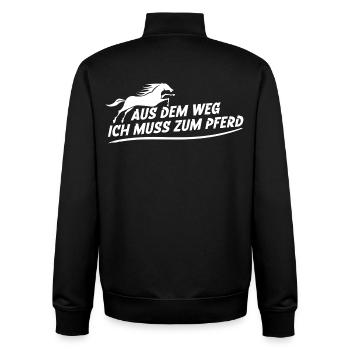 Out of the way, I have to go to the horse - Unisex Organic Zip Sweatshirt by Stanley/Stella - black - Back - AI Model Male 185 light (185cm)