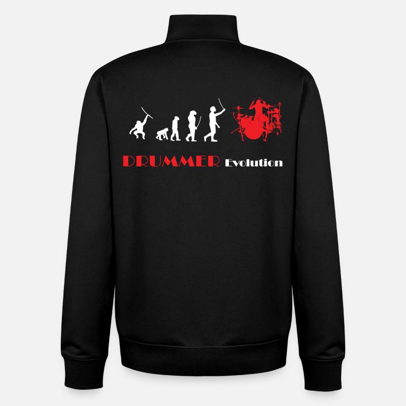 DRUMMER Evolution rot - Unisex Organic Zip Sweatshirt by Stanley/Stella - black