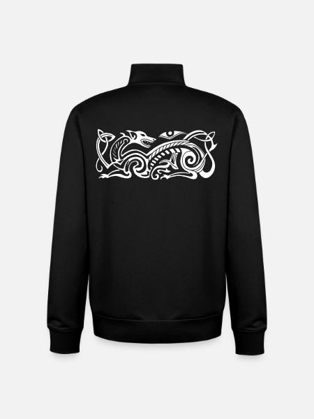 Chien de chasse celte (blanc) - Sweat zippé unisexe en coton bio Stanley/Stella - noir