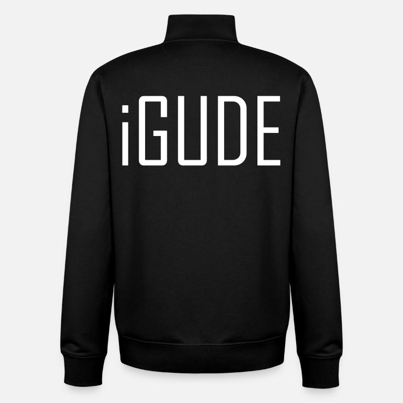 Hessisch - iGude - Unisex Organic Zip Sweatshirt von Stanley/Stella - Schwarz