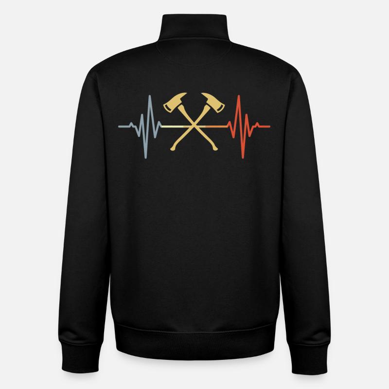 Fireman's Axe Heart Palpitations - Unisex Organic Zip Sweatshirt by Stanley/Stella - black