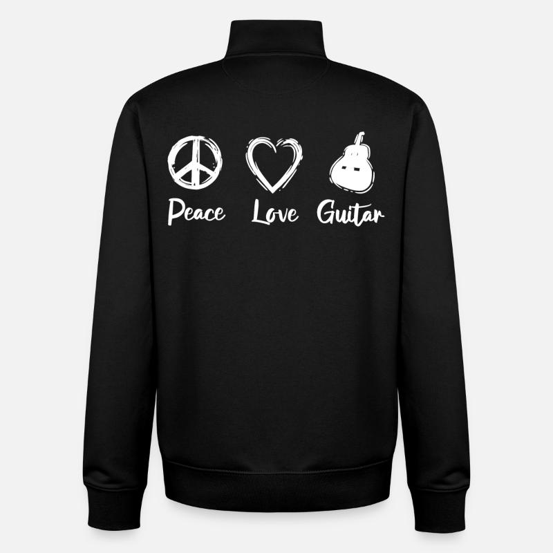 Peace Love Guitar - Unisex Organic Zip Sweatshirt von Stanley/Stella - Schwarz