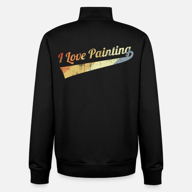 J’aime peindre - Sweat zippé unisexe en coton bio Stanley/Stella - noir