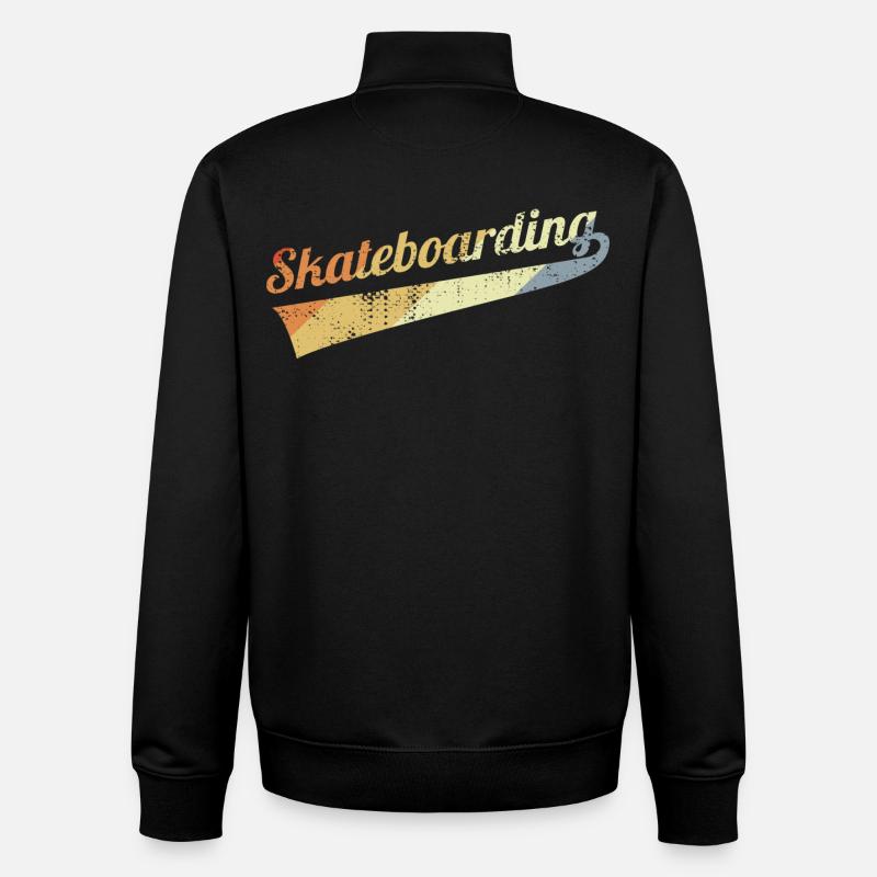Retro Skateboarding - Unisex Organic Zip Sweatshirt von Stanley/Stella - Schwarz