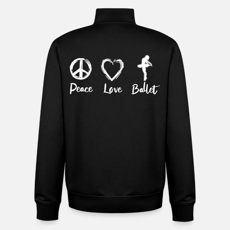 Peace Love Ballet - Unisex Organic Zip Sweatshirt von Stanley/Stella - Schwarz
