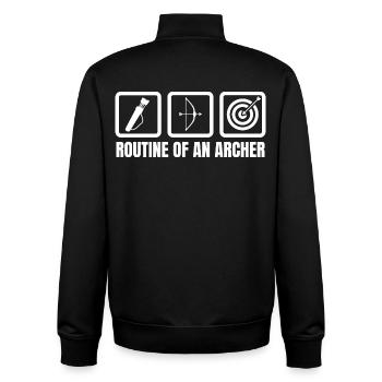 Routine eines Bogenschützen - Unisex Organic Zip Sweatshirt von Stanley/Stella - Schwarz - Hinten - AI Model Male 185 light (185cm)