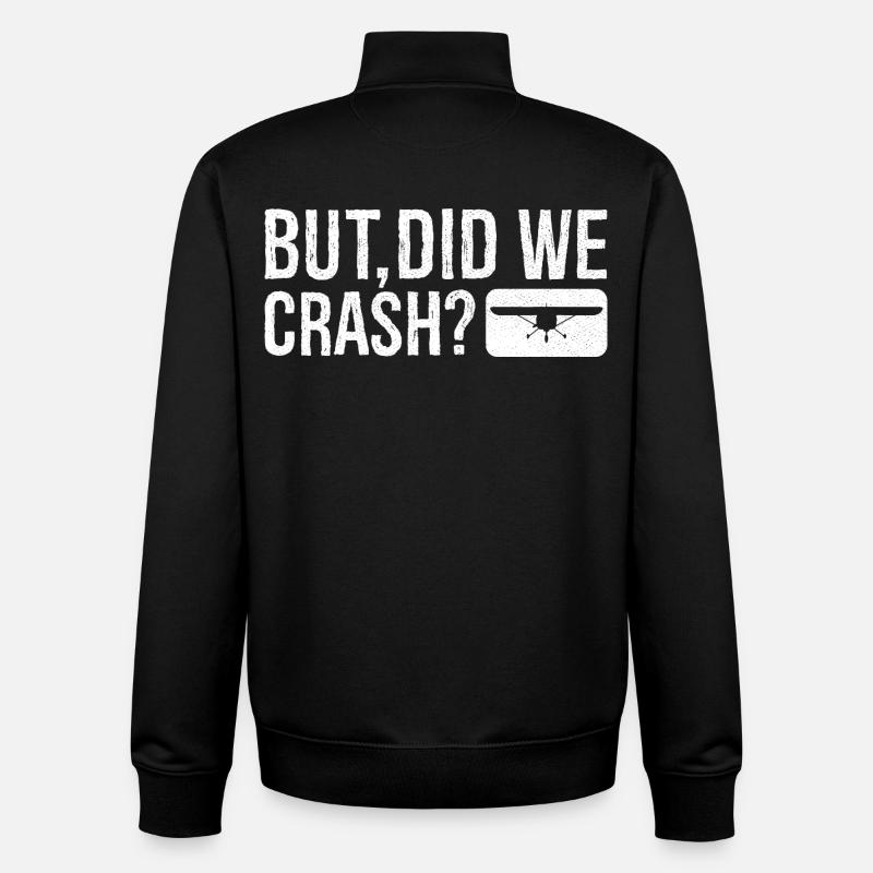 but did we crash - Unisex Organic Zip Sweatshirt von Stanley/Stella - Schwarz
