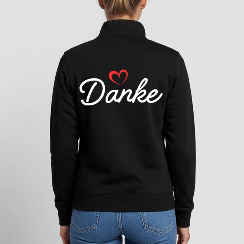 Danke Herz Script Unisex Organic Zip Sweatshirt von Stanley/Stella