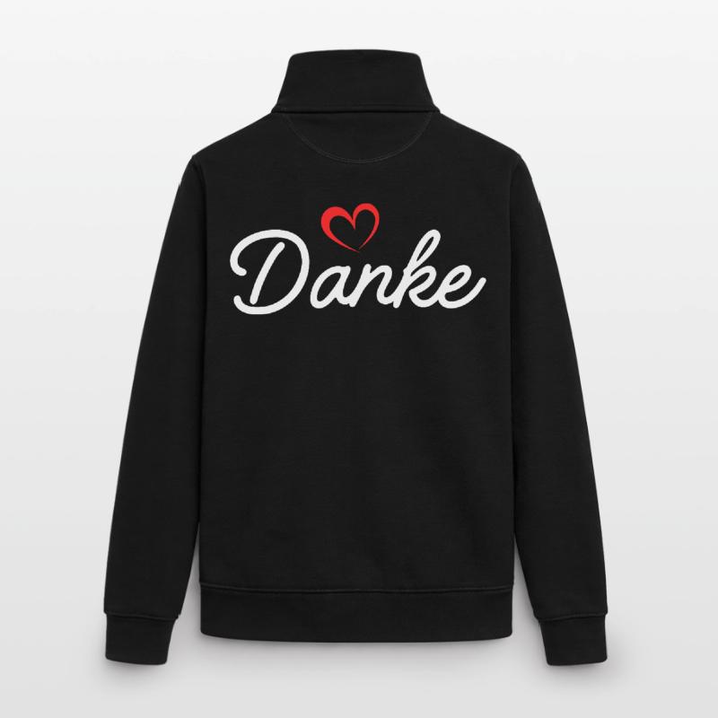 Danke Herz Script Unisex Organic Zip Sweatshirt von Stanley/Stella