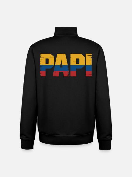Daddy Colombia Flag – Gift for - Unisex Organic Zip Sweatshirt by Stanley/Stella - black