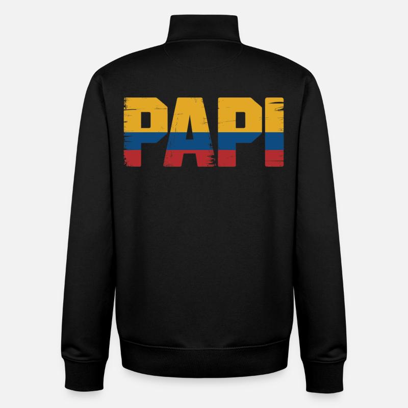 Daddy Colombia Flag – Gift for - Unisex Organic Zip Sweatshirt by Stanley/Stella - black