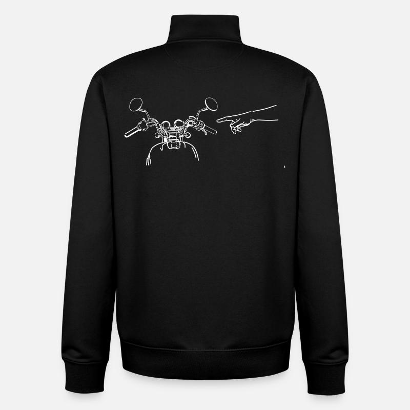 Index de guidon de moto Dieu - Sweat zippé unisexe en coton bio Stanley/Stella - noir