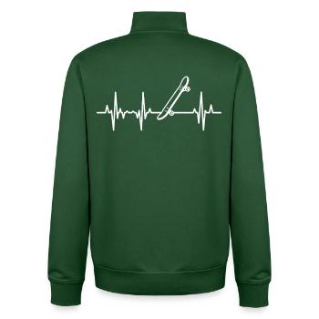Skateboard EKG Herzlinie - Unisex Organic Zip Sweatshirt von Stanley/Stella - Flaschengrün - Hinten - AI Model Male 185 dark (185cm)