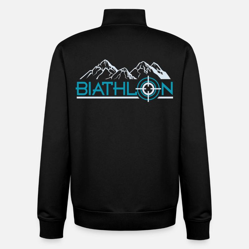 biathlon - Sweat zippé unisexe en coton bio Stanley/Stella - noir