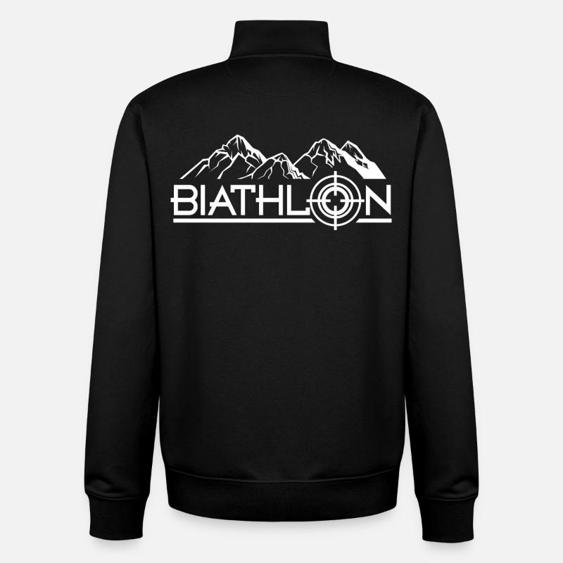 biathlon  - Sweat zippé unisexe en coton bio Stanley/Stella - noir