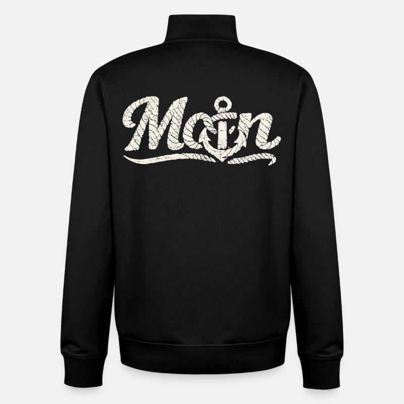 Moin Anchor Coastal Design - Unisex Organic Zip Sweatshirt by Stanley/Stella - black