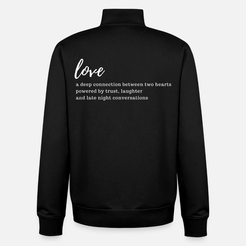Love Text Valentines Day - Unisex Organic Zip Sweatshirt von Stanley/Stella - Schwarz