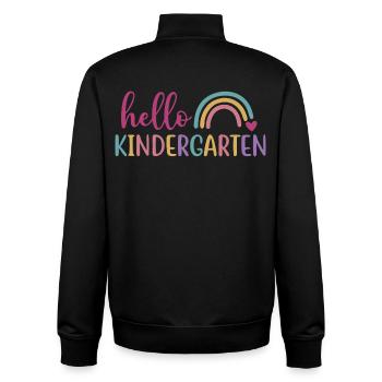 Hello Kindergarten - Back to School Design - Unisex Organic Zip Sweatshirt by Stanley/Stella - black - Back - AI Model Male 185 light (185cm)