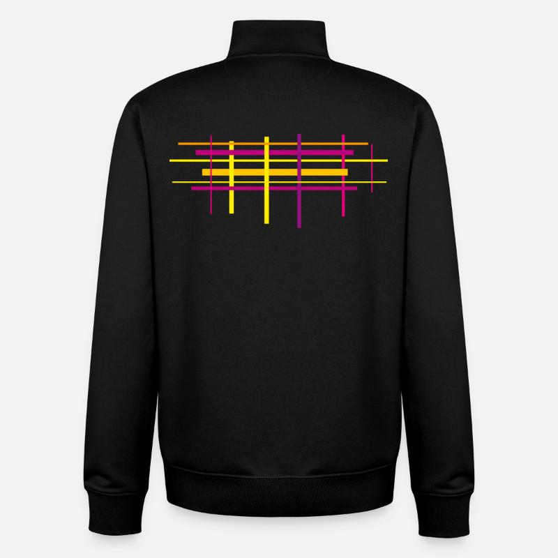 abstrakt / Linien - Sweat zippé unisexe en coton bio Stanley/Stella - noir