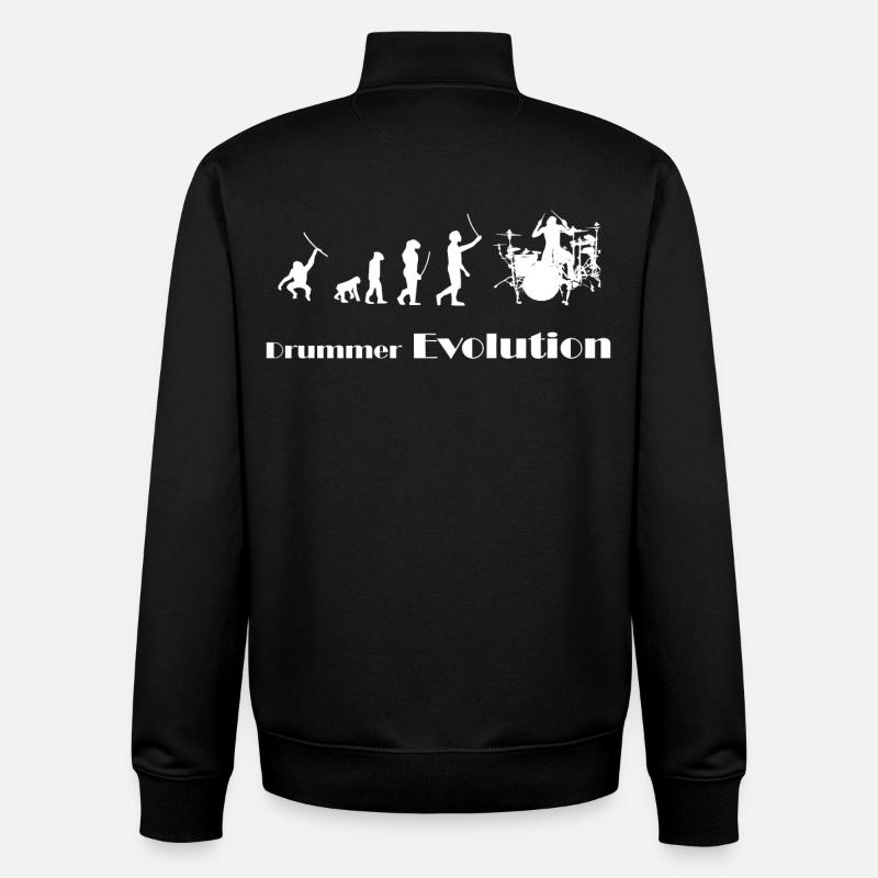 Evolution Drummer - Unisex Organic Zip Sweatshirt von Stanley/Stella - Schwarz