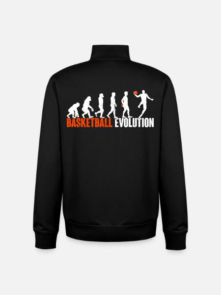 Basketball Basketball Player Evolution - Unisex Organic Zip Sweatshirt by Stanley/Stella - black