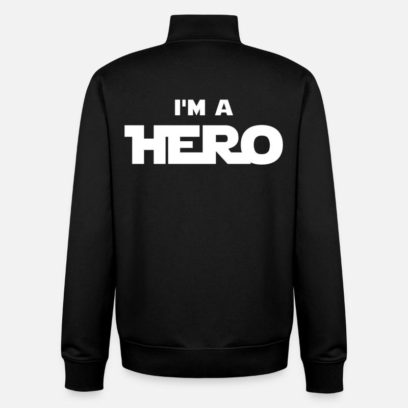 Ich bin ein Held (weiß) - Unisex Organic Zip Sweatshirt von Stanley/Stella - Schwarz