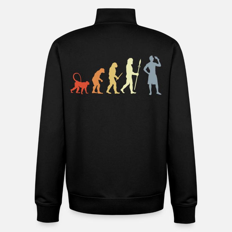 Evolution Ice Cream Lovers - Unisex Organic Zip Sweatshirt by Stanley/Stella - black
