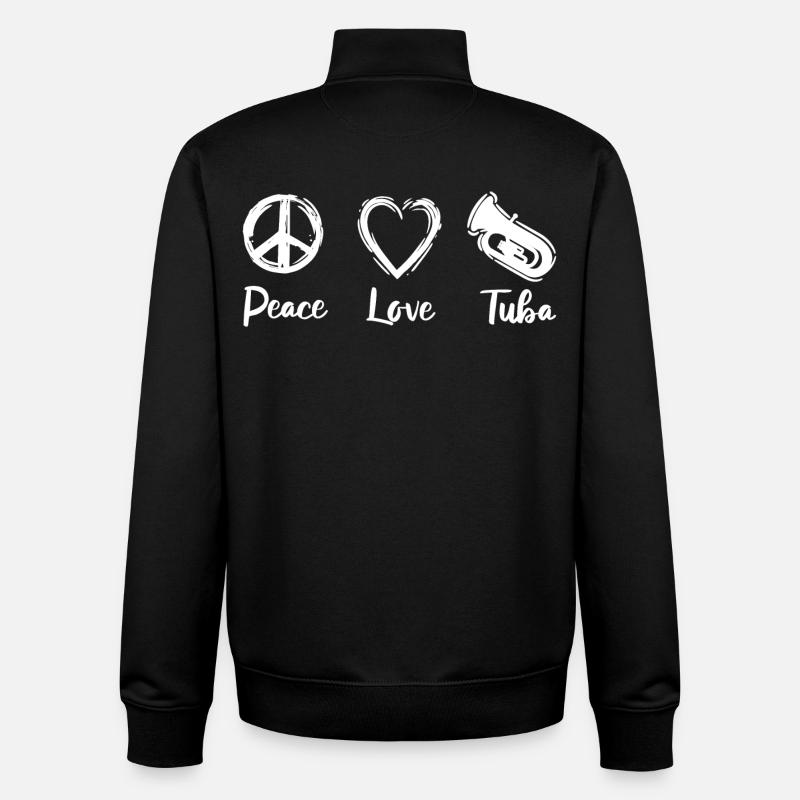 Peace Love Tuba - Unisex Organic Zip Sweatshirt von Stanley/Stella - Schwarz