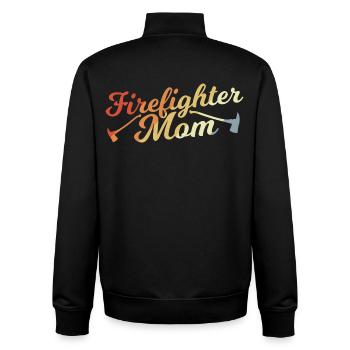 Mère de pompier - Sweat zippé unisexe en coton bio Stanley/Stella - noir - Dos - AI Model Male 185 light (185cm)