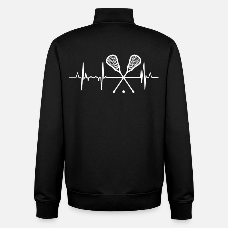 Lacrosse Herzschlag - Unisex Organic Zip Sweatshirt von Stanley/Stella - Schwarz