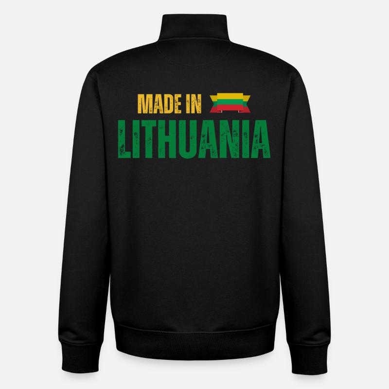 Made in Lithuania, fierté lituanienne - Sweat zippé unisexe en coton bio Stanley/Stella - noir
